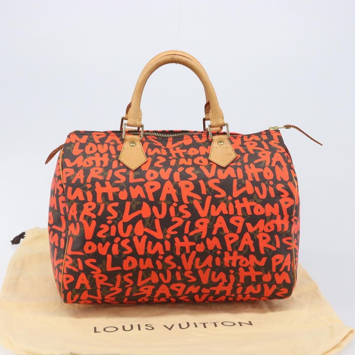 Louis Vuitton Speedy Limited Edition Monogram Graffiti Orange Canvas Handbag (Pre-Owned)