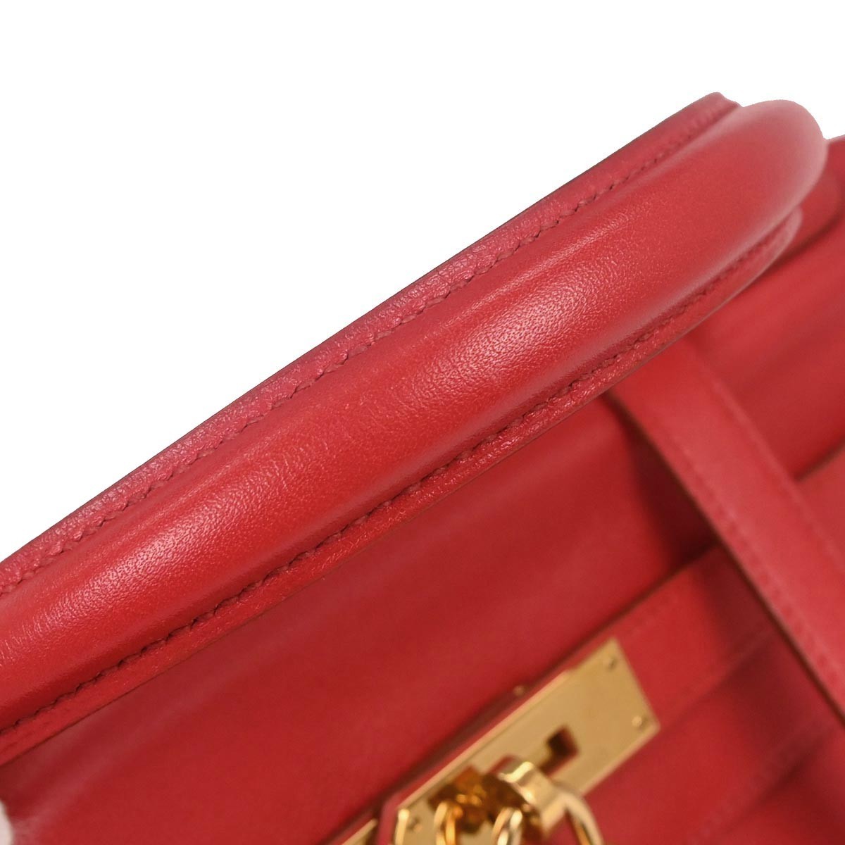 Hermes Kelly Red Swift With Gold Hardware Red Leather Handbag (Pre-Owned)