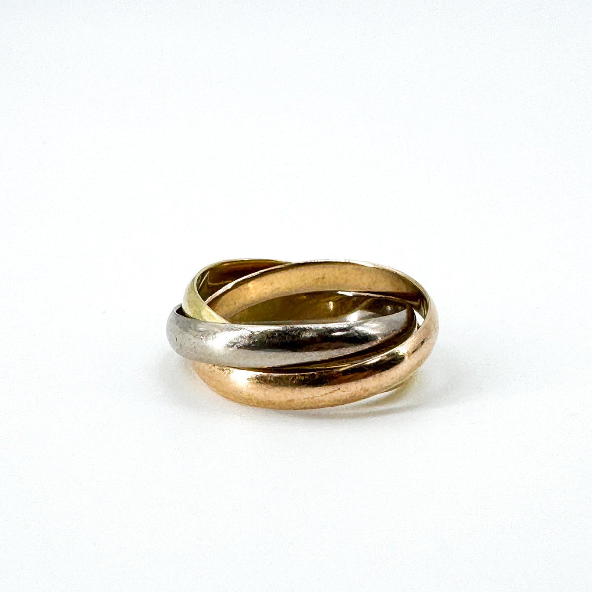Cartier Trinity 18K Tricolor Gold Gold Gold Ring Jewelry (Pre-Owned)