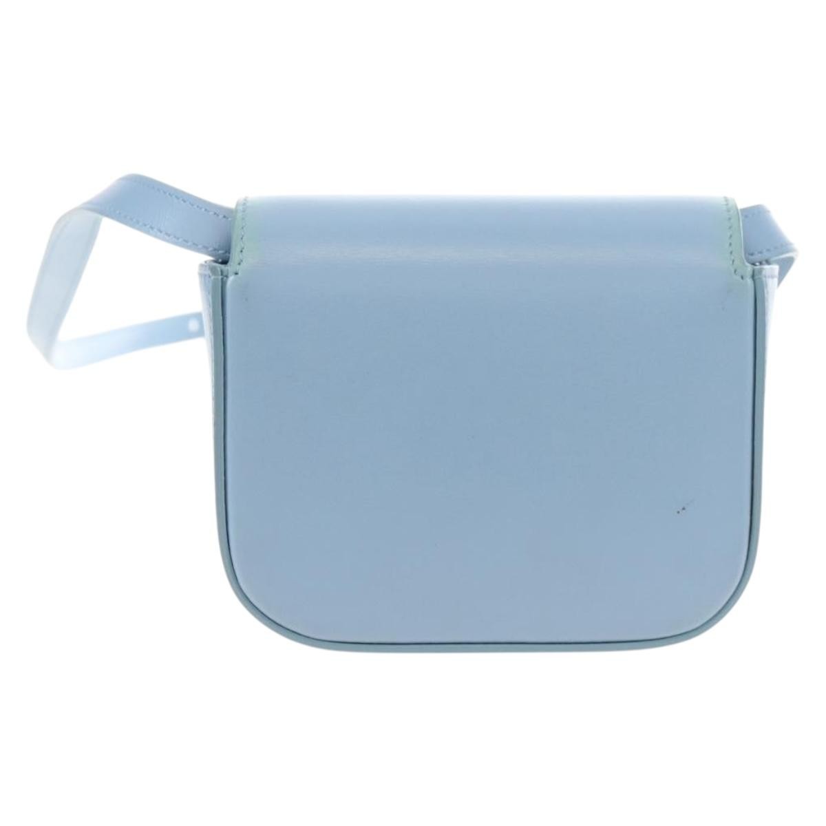 Celine Claude Leather Blue Leather Shoulder Bag Bag (Pre-Owned)