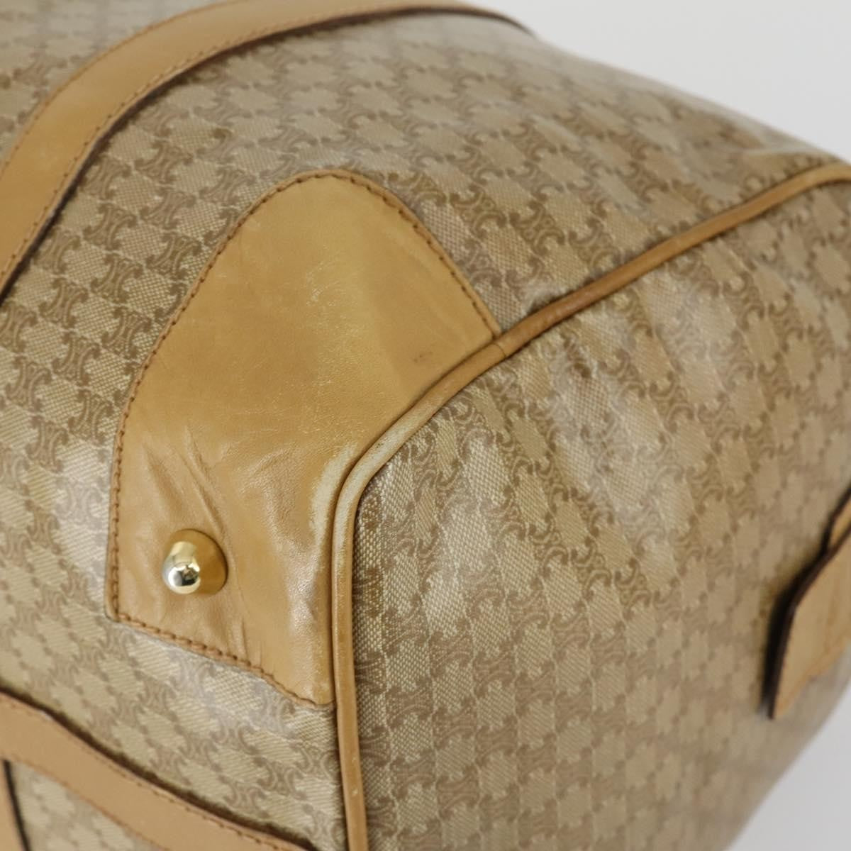 Celine Travel Duffle Triomphe Coated Canvas Beige Canvas Travel Bag Bag (Pre-Owned)
