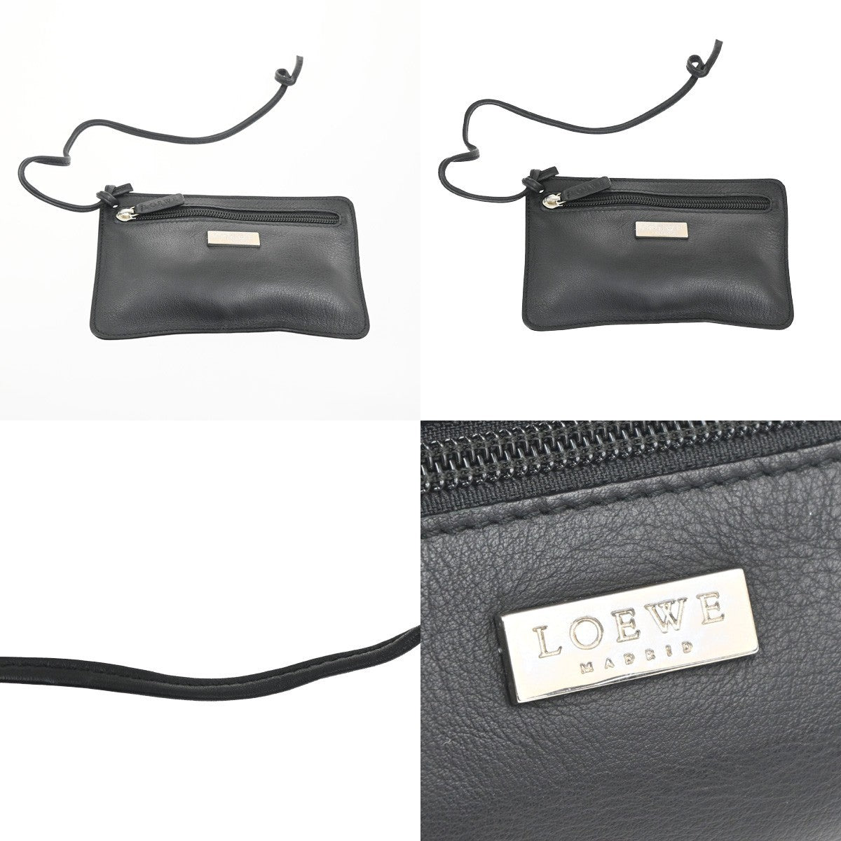 Loewe Vintage Leather Black Leather Shoulder Bag Bag (Pre-Owned)