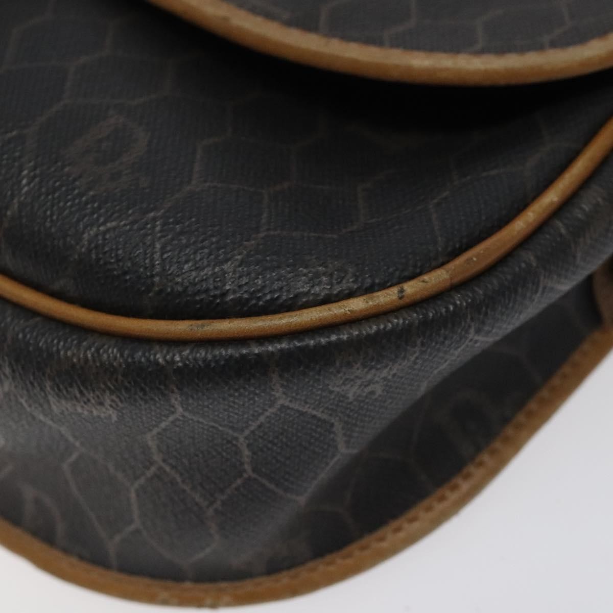 Christian Dior Vintage Honeycomb Canvas Black Canvas Shoulder Bag Bag (Pre-Owned)