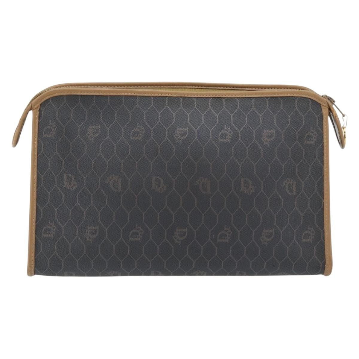 Christian Dior Vintage Honeycomb Clutch Canvas Black Canvas Clutche & Pouche Bag (Pre-Owned)