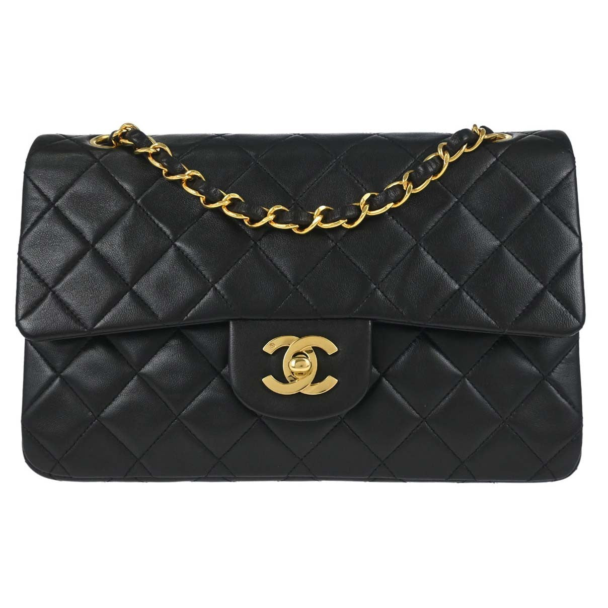 Chanel Timeless Lambskin Black Leather Handbag (Pre-Owned)