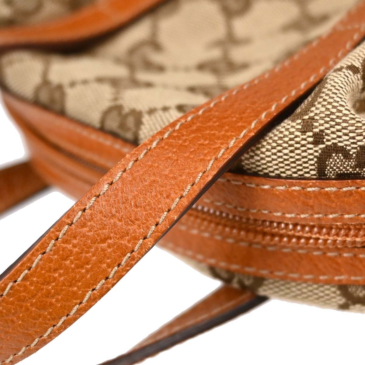Gucci Zip Around Bowling Gg Canvas Beige Canvas Handbag (Pre-Owned)