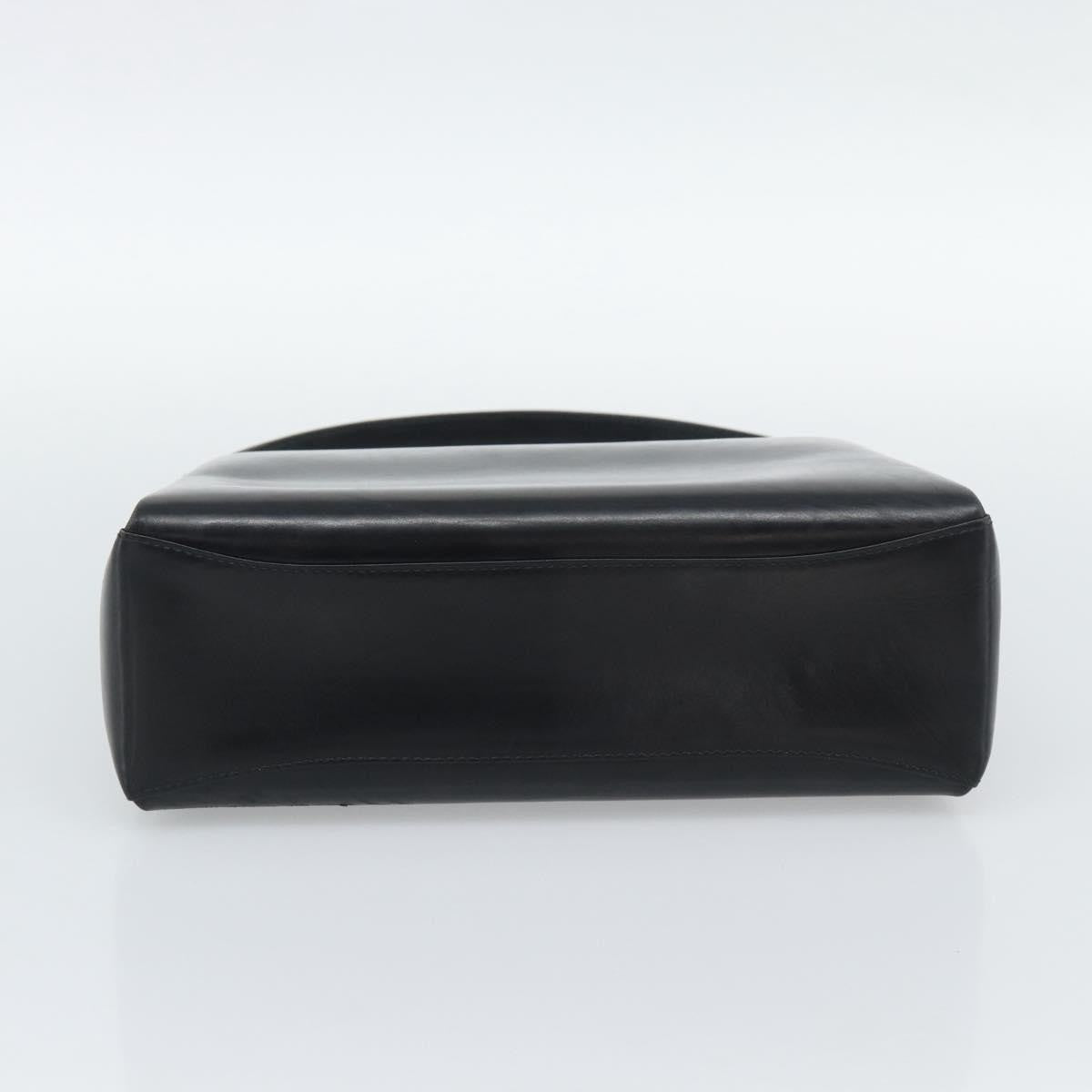 Gucci Vintage Convertible Box Leather Black Leather Handbag (Pre-Owned)