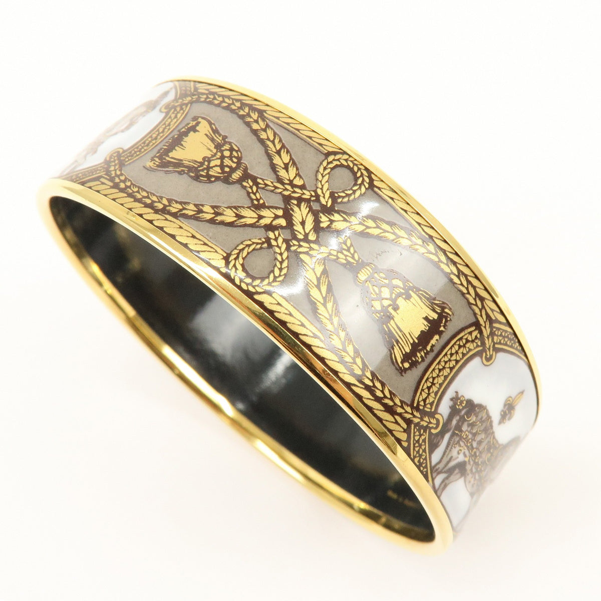Hermes Bangle Printed Enamel Multicolour Gold_Plated Bracelet Jewelry (Pre-Owned)