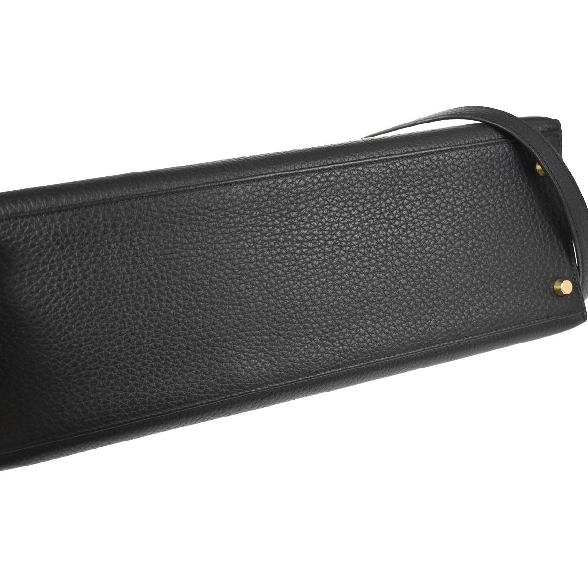 Hermes Kelly Black Ardennes With Gold Hardware Black Leather Handbag (Pre-Owned)
