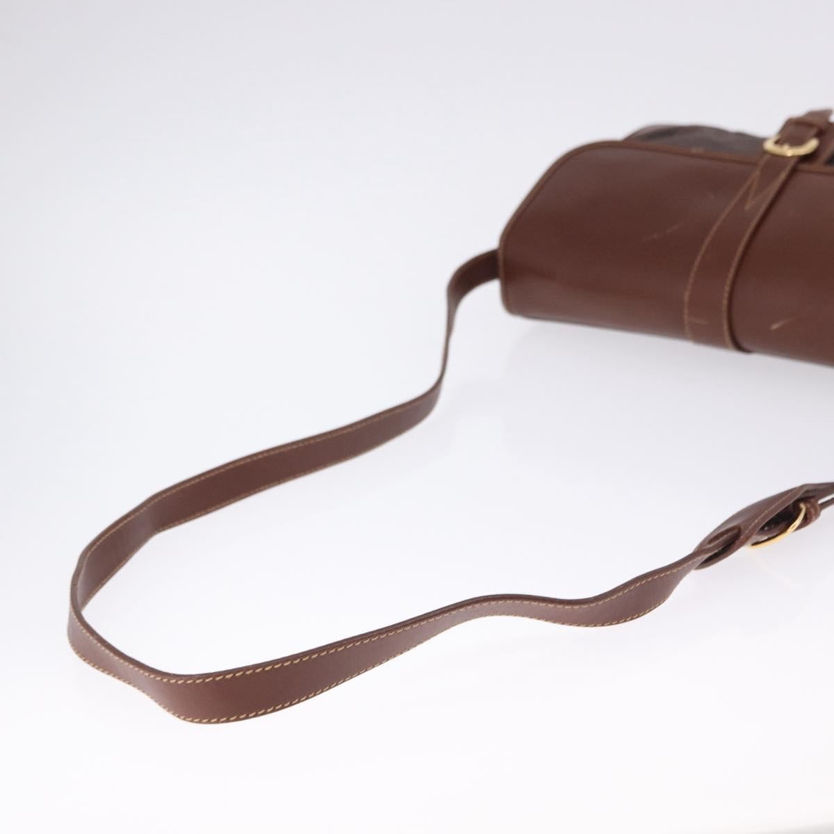 Gucci Flap Shoulder Bag Gg Canvas & Leather Brown Canvas Crossbody Bag Bag (Pre-Owned)
