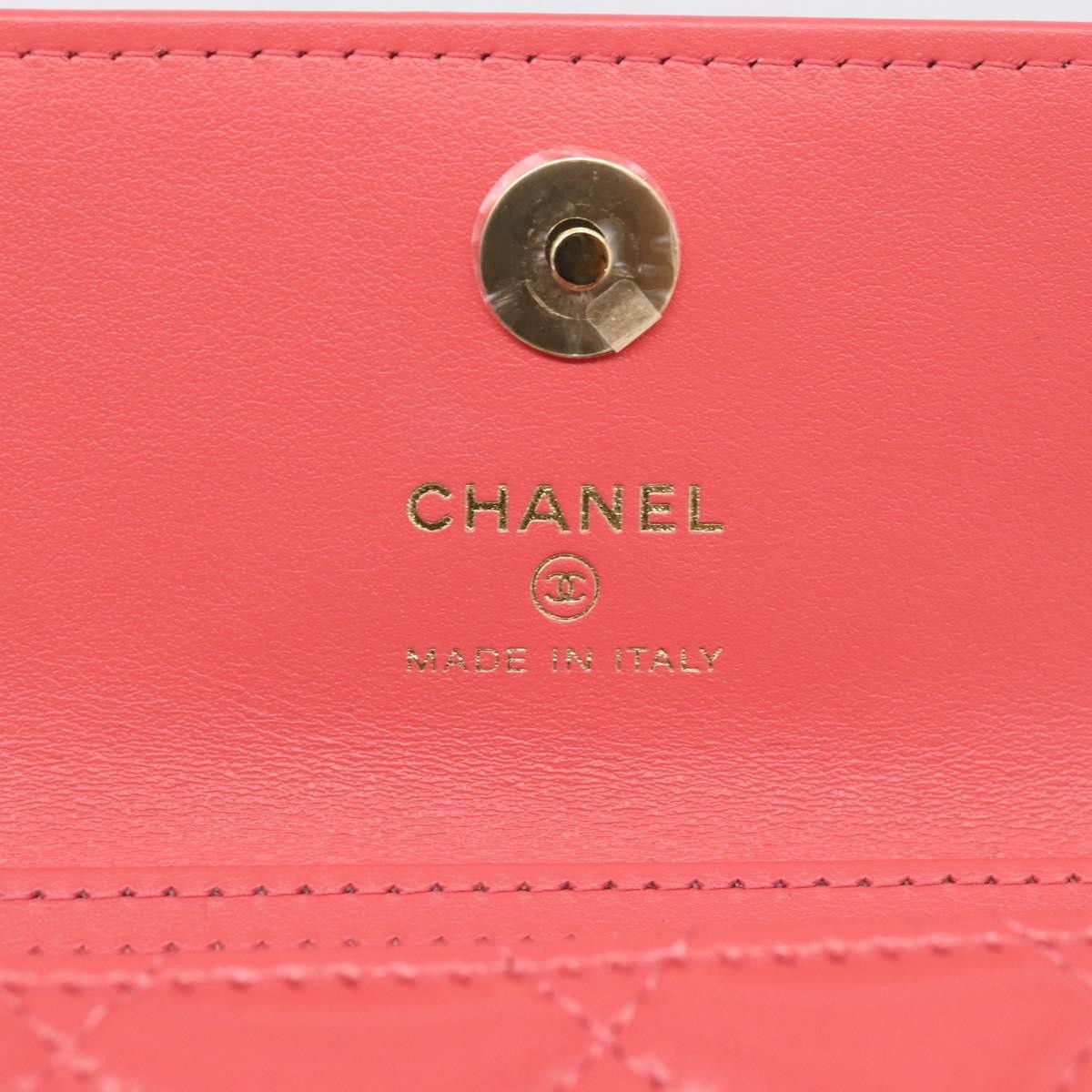 Chanel Textured Cc Wallet On Chain Quilted Lambskin Pink Leather Crossbody Bag Bag (Pre-Owned)
