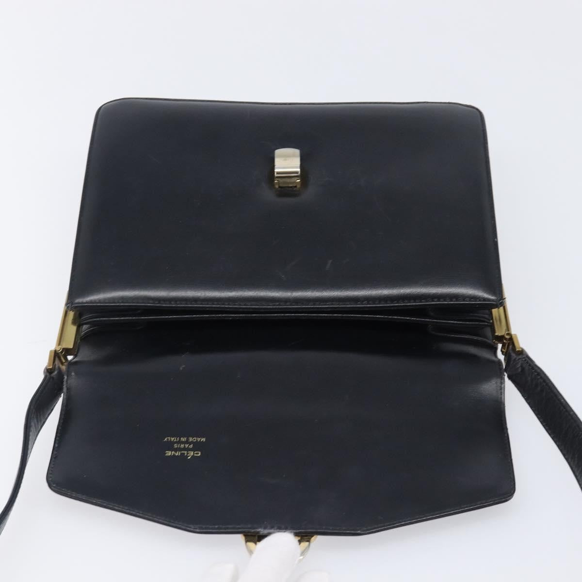Celine Horse Carriage Leather Black Leather Shoulder Bag Bag (Pre-Owned)