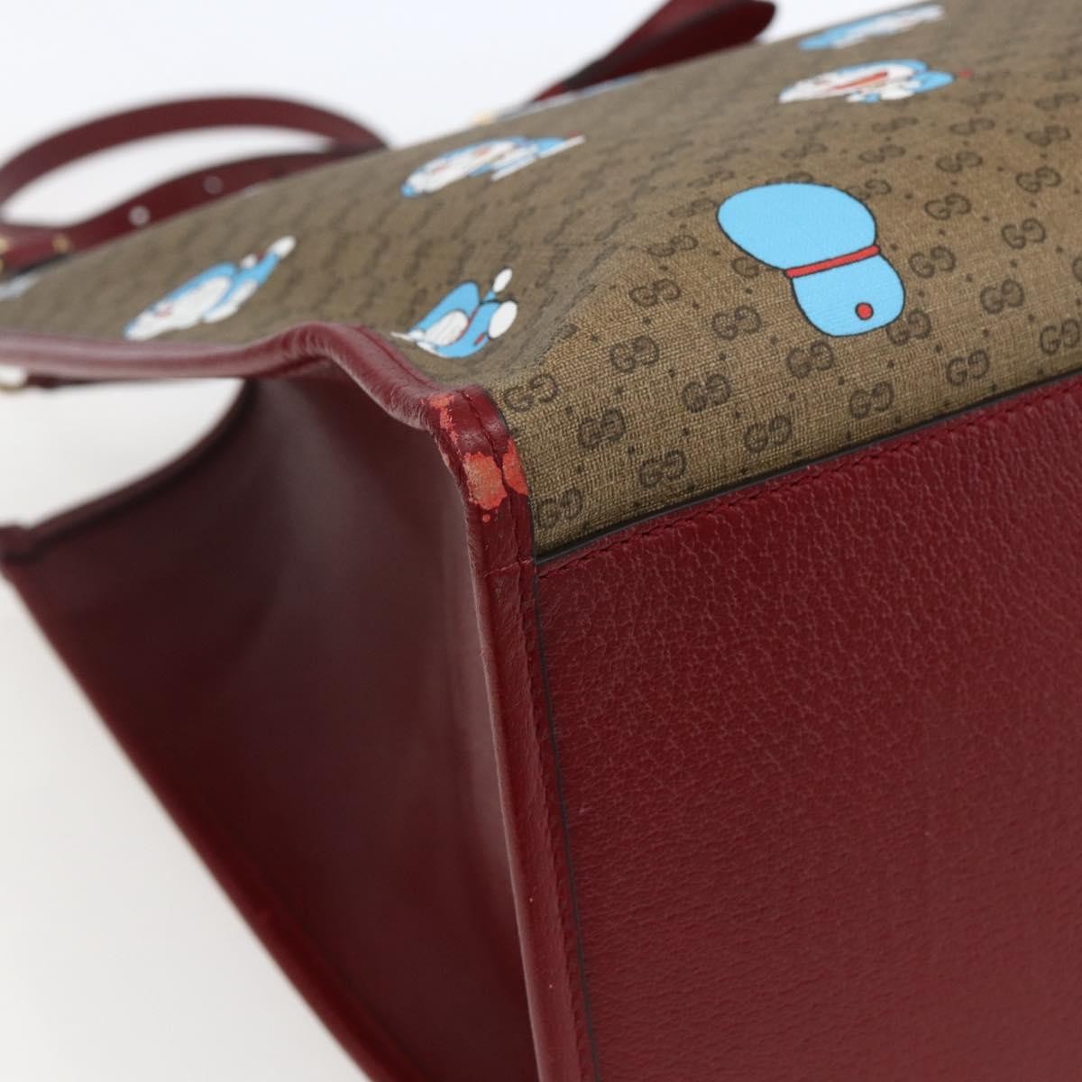 Gucci Doraemon Tote Printed Mini Gg Coated Canvas Beige Pvc Tote Bag Bag (Pre-Owned)