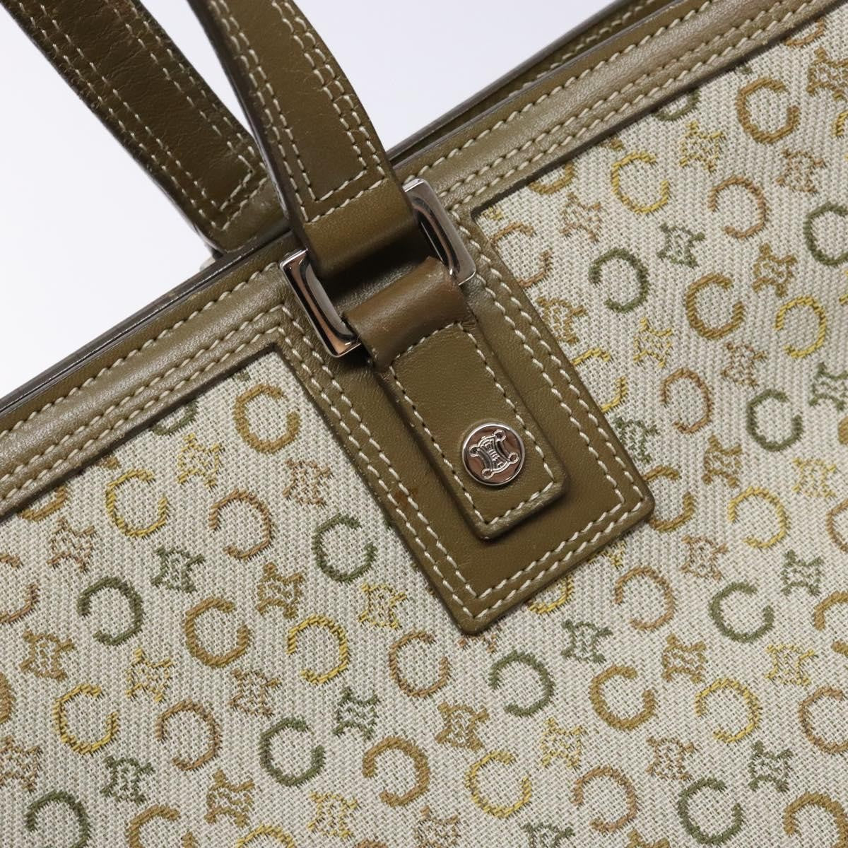 Celine Vintage Macadam Canvas Khaki Canvas Bag (Pre-Owned)