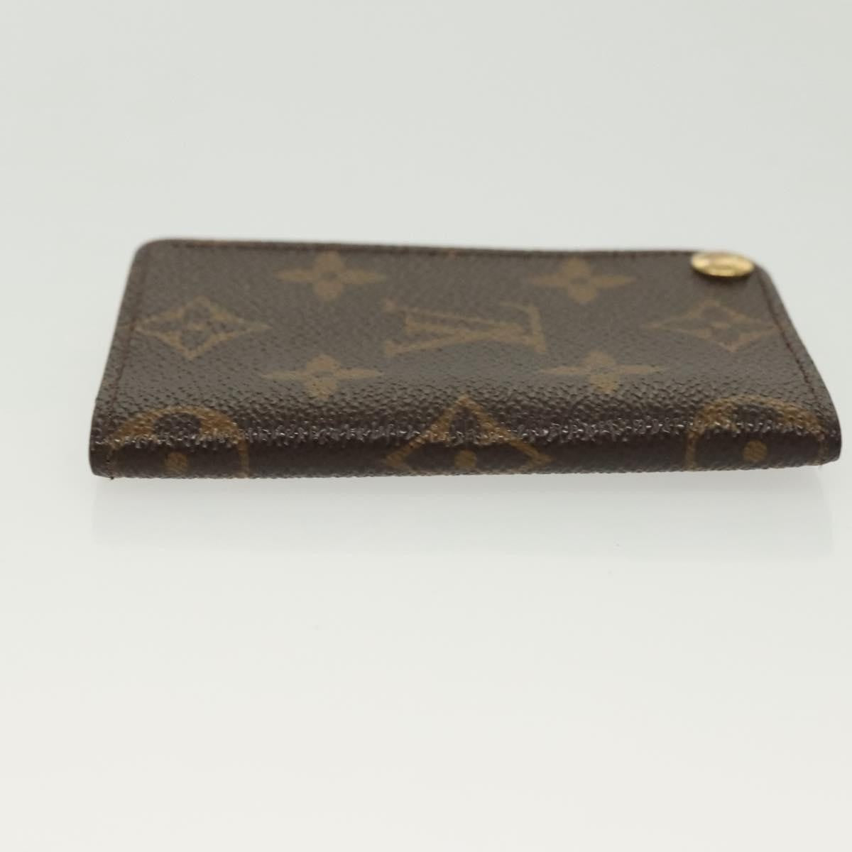 Louis Vuitton Porte Cartes Pression Card Case Monogram Canvas Brown Canvas Card Holders Accessory (Pre-Owned)