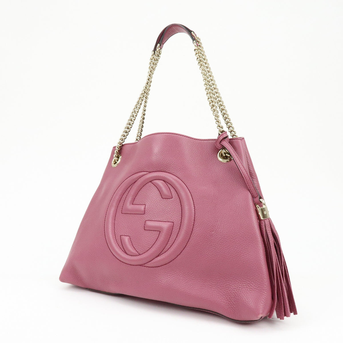 Gucci Soho Chain Strap Leather Purple Leather Shoulder Bag Bag (Pre-Owned)