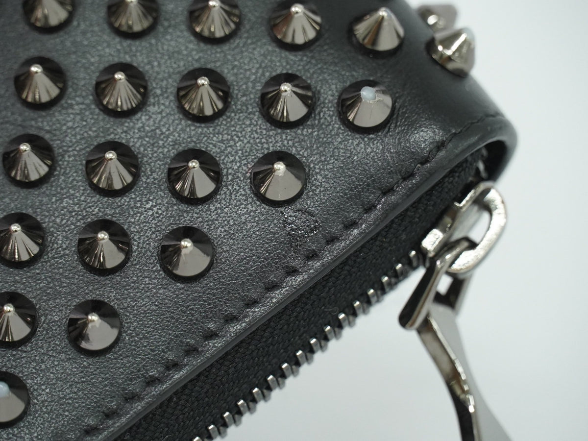Christian Louboutin Panettone Spiked Leather Black Leather Wallets Accessory (Pre-Owned)