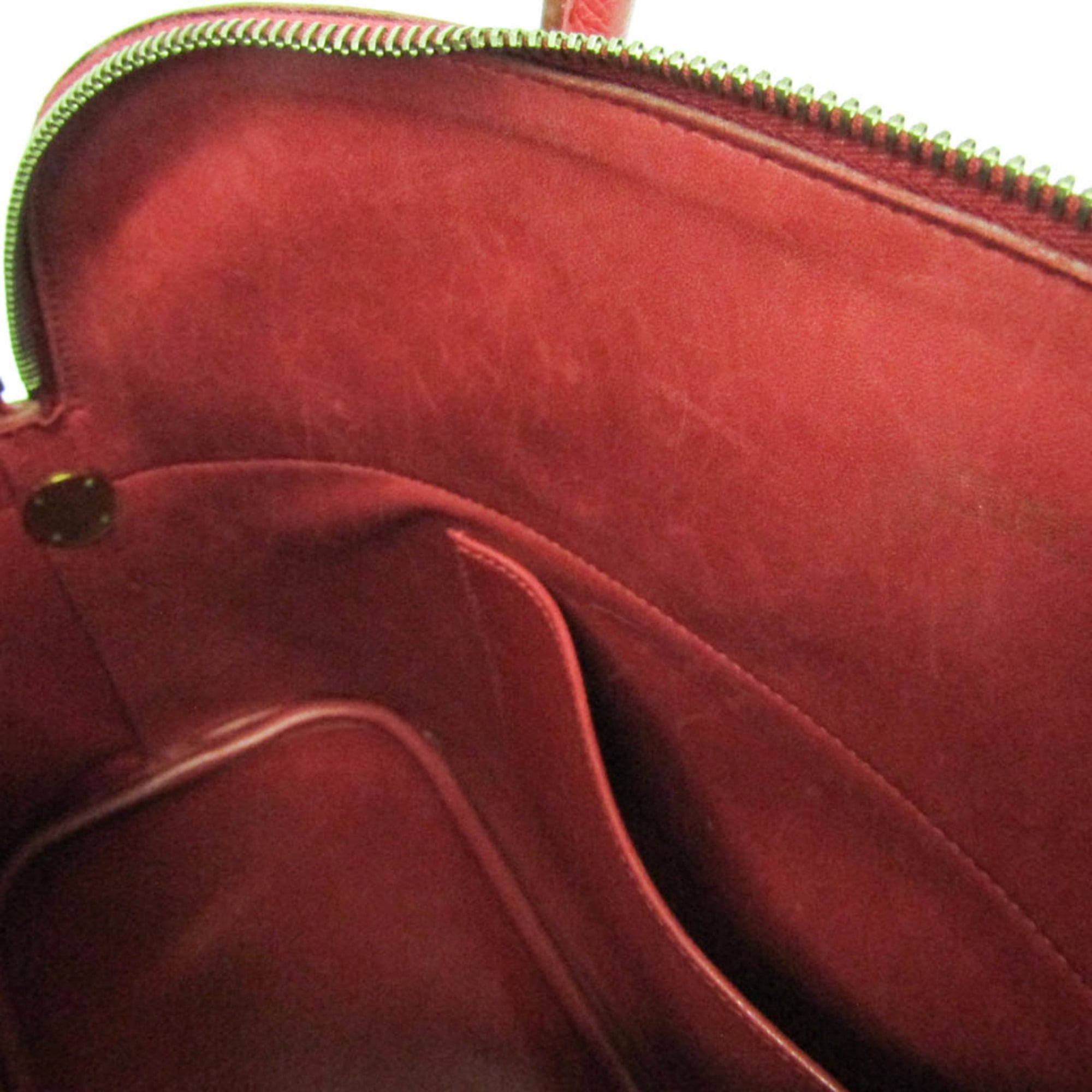 Hermes Bolide Courchevel Red Leather Handbag (Pre-Owned)