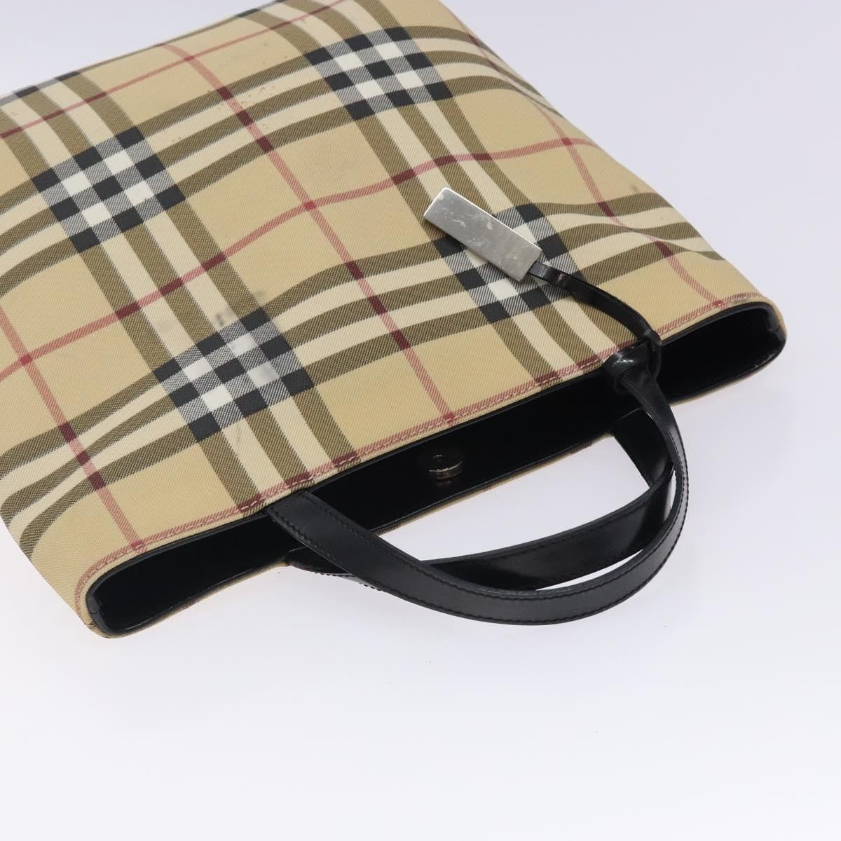 Burberry Nova Check Tote Canvas Check Pattern Beige Canvas Tote Bag Bag (Pre-Owned)