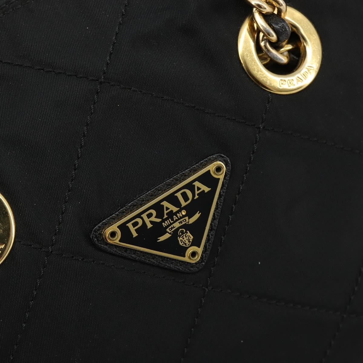 Prada Re-Edition 1995 Chain Quilted Tessuto Black Nylon Shoulder Bag Bag (Pre-Owned)