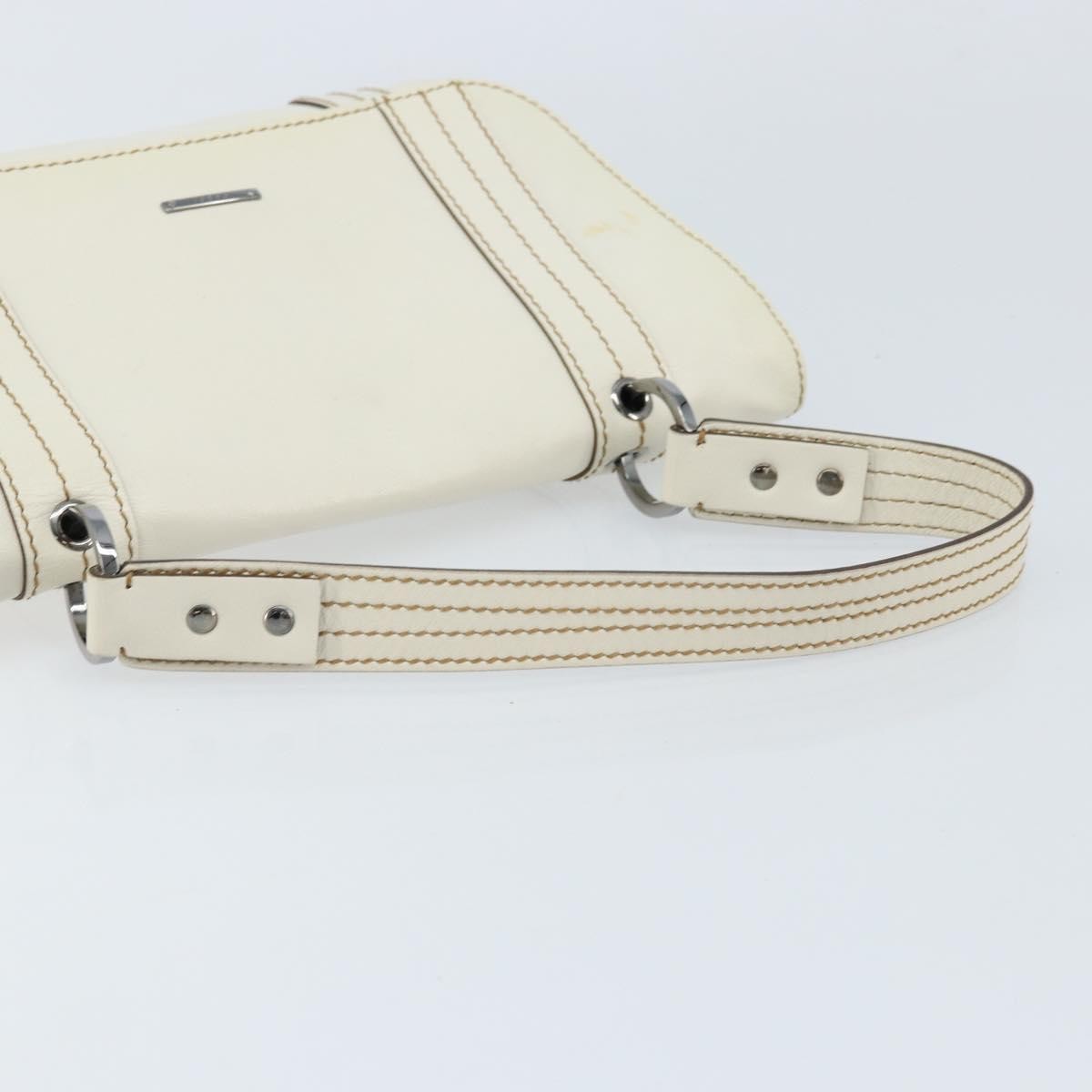 Gucci Vintage Leather White Leather Handbag (Pre-Owned)