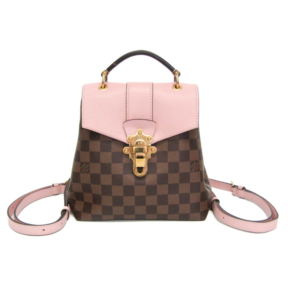 Louis Vuitton Clapton Damier And Leather Brown Canvas Backpack Bag (Pre-Owned)