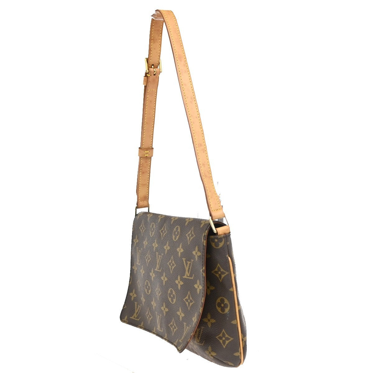 Louis Vuitton Musette Tango Monogram Canvas Brown Canvas Handbag (Pre-Owned)