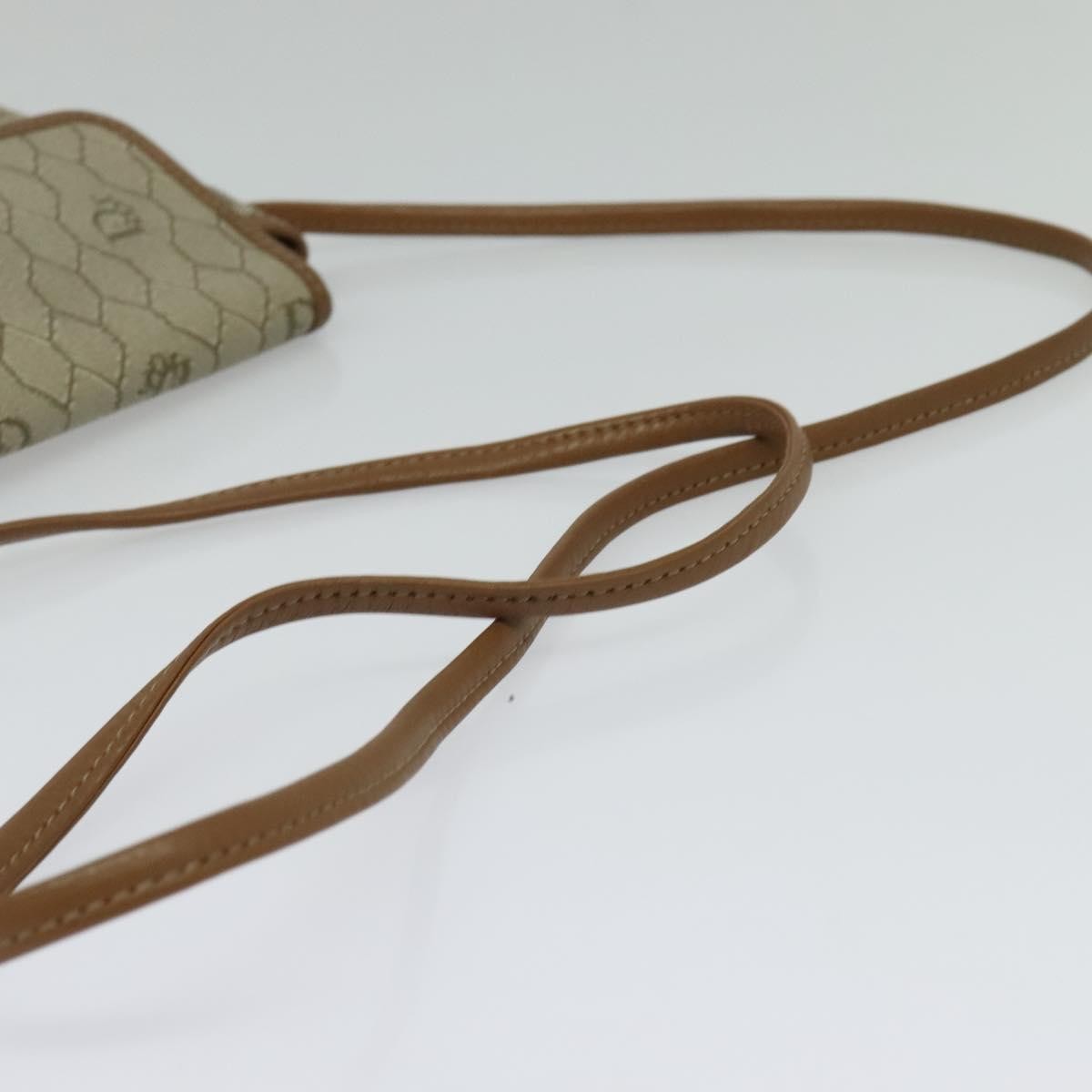 Christian Dior Vintage Honeycomb Zip Coated Canvas Beige Canvas Bag (Pre-Owned)
