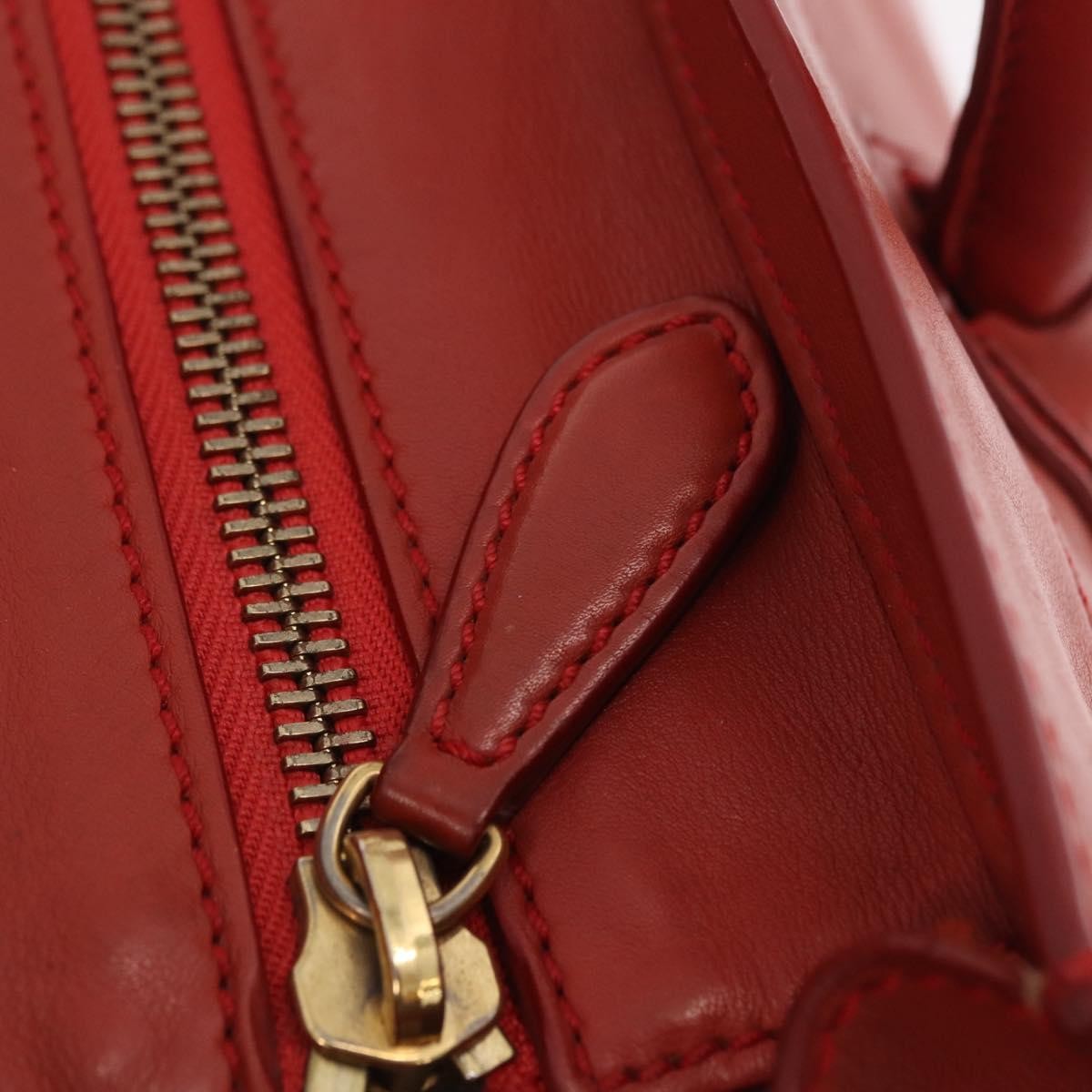Celine Luggage Suede Red Leather Handbag (Pre-Owned)