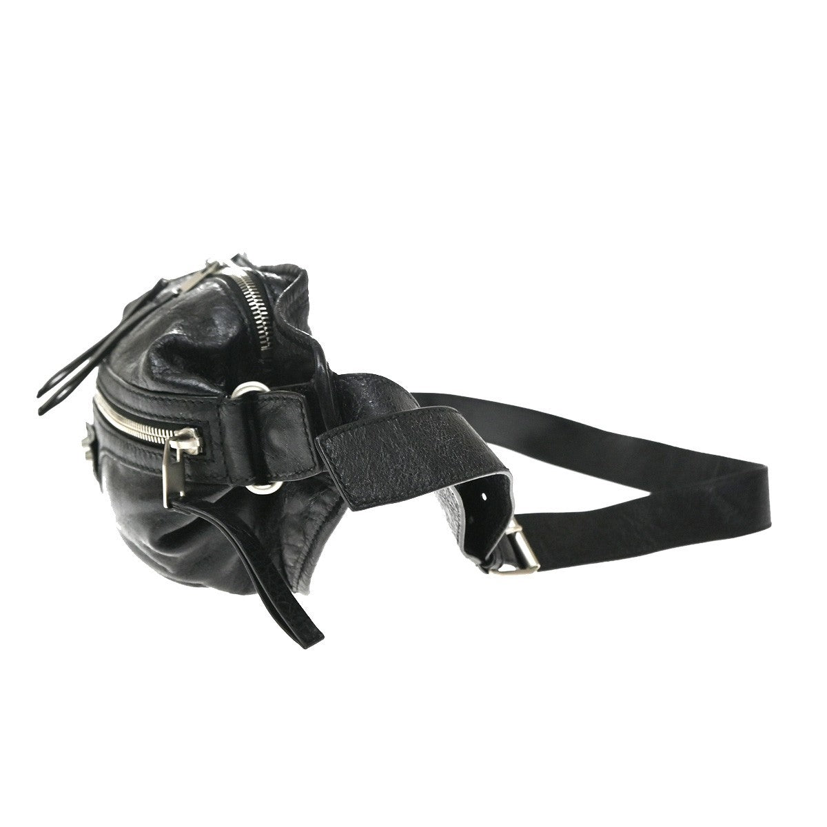 Balenciaga Neo Lift Classic Studs Waist Leather Black Leather Clutche & Pouche Bag (Pre-Owned)