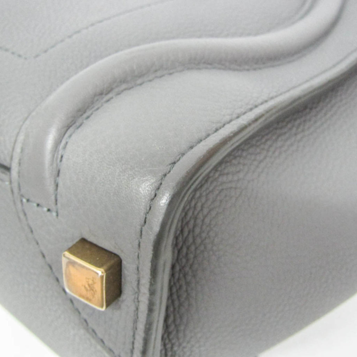 Celine Luggage Smooth Leather Gray Leather Handbag (Pre-Owned)