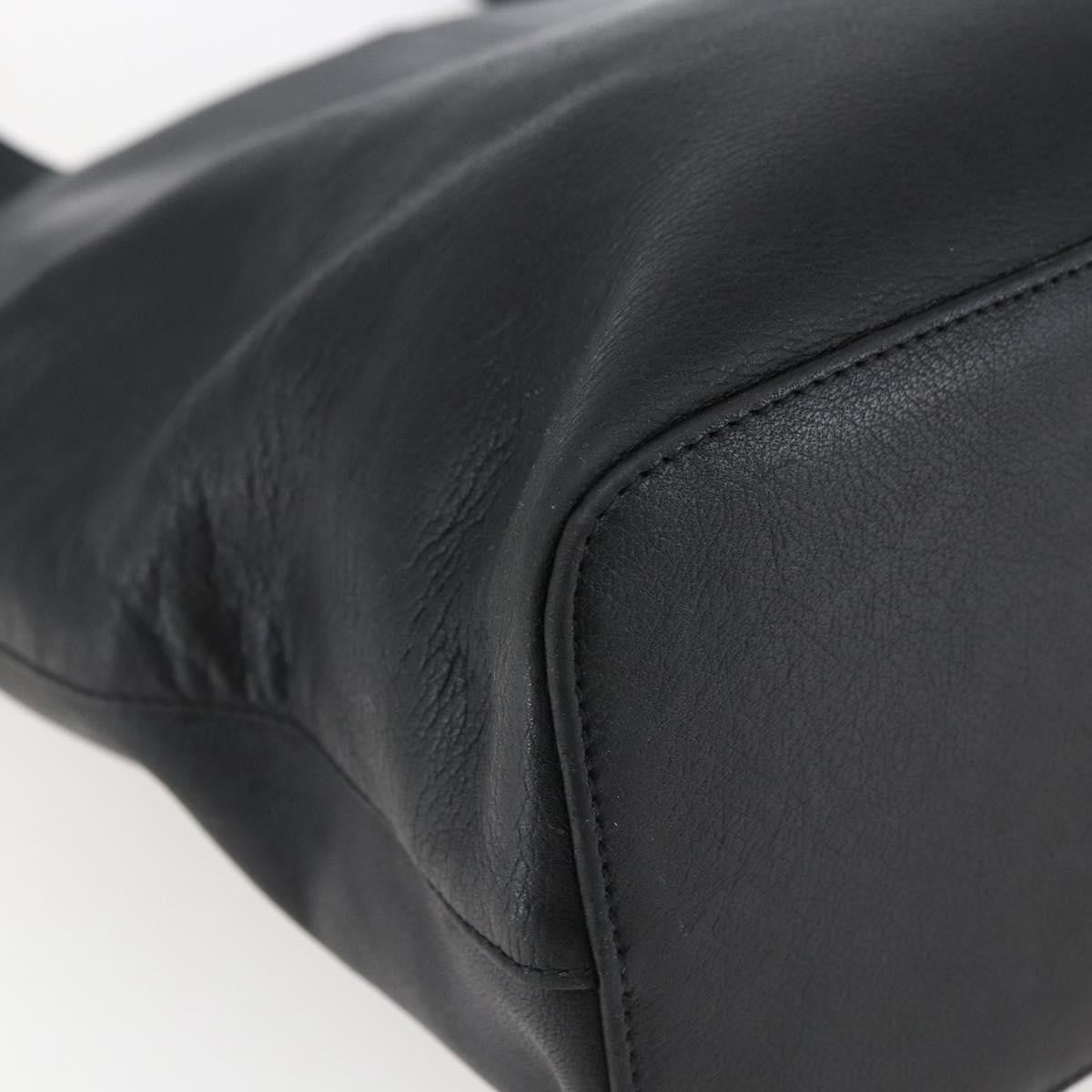 Burberry Vintage Leather Black Leather Tote Bag Bag (Pre-Owned)
