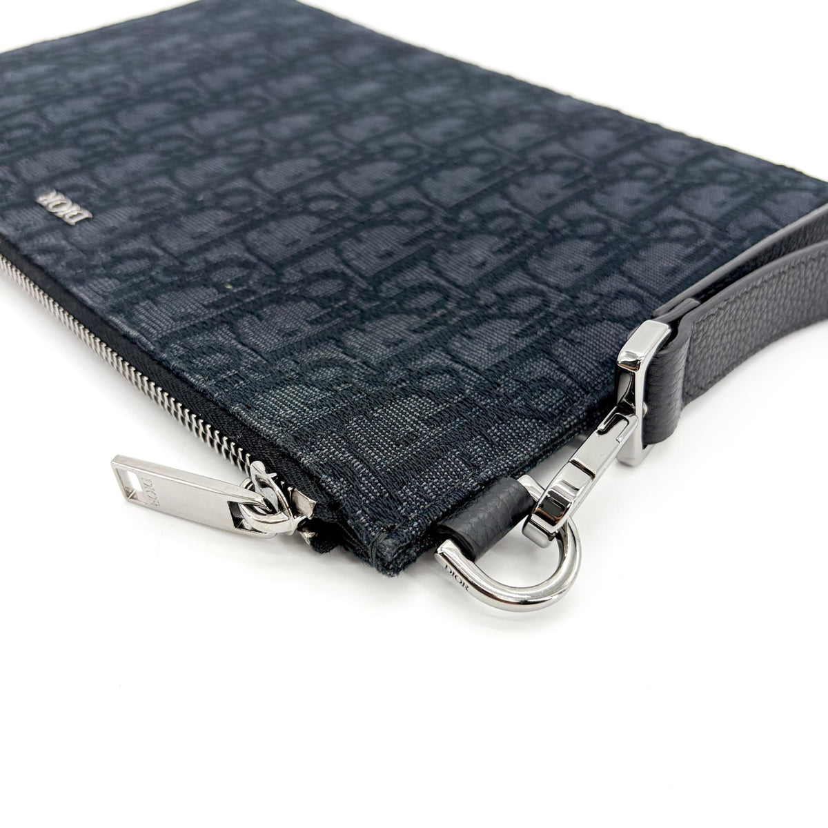 Christian Dior A5 Pouch Printed Oblique Denim Black Other Clutche & Pouche Bag (Pre-Owned)