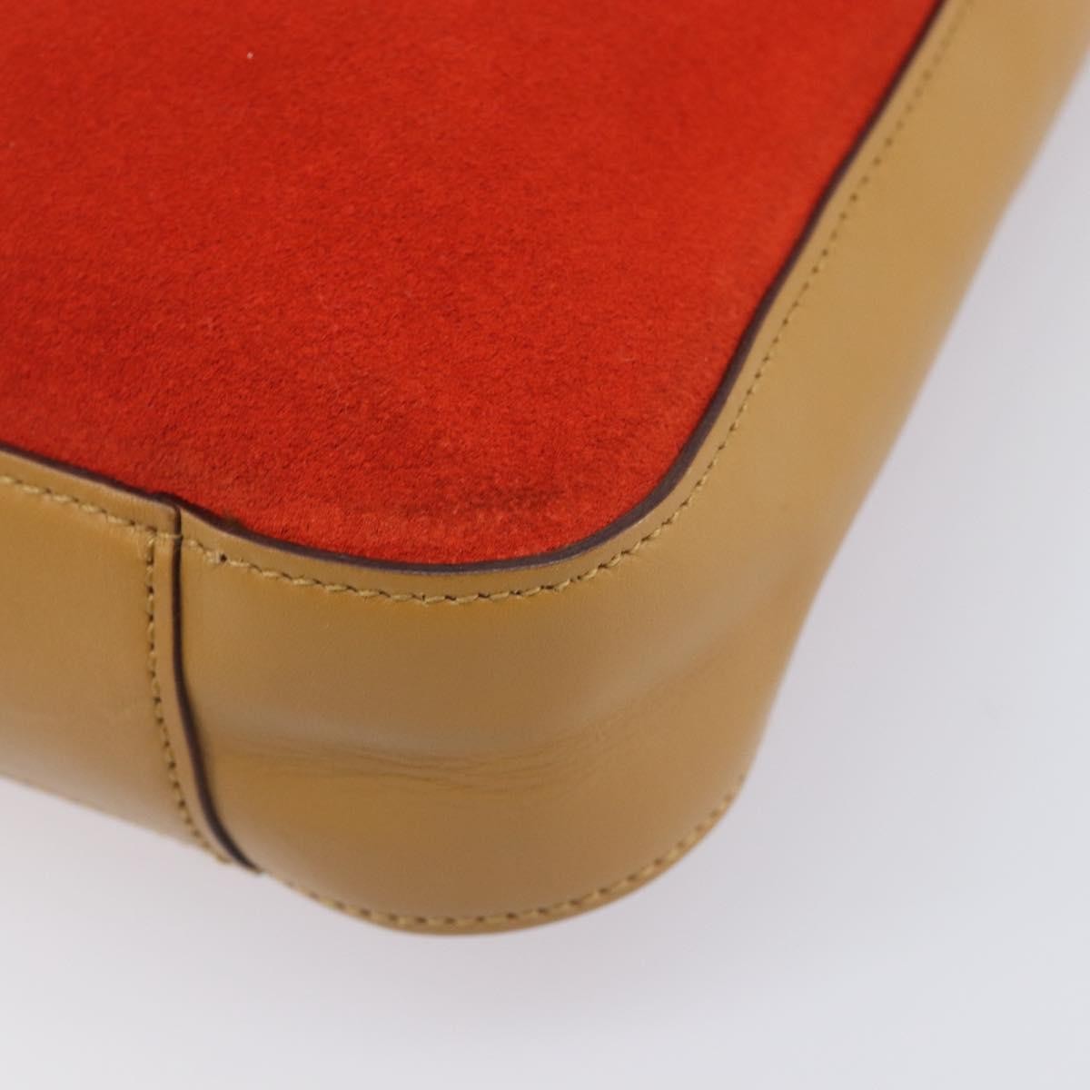 Gucci Vintage Zip Hobo Leather & Suede Red Suede Shoulder Bag Bag (Pre-Owned)