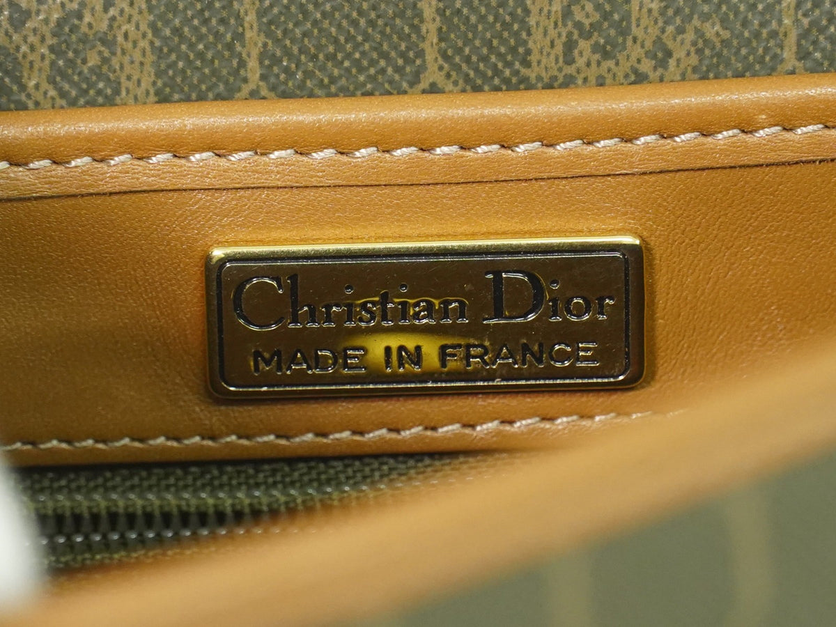 Christian Dior Vintage Honeycomb Canvas Brown Canvas Shoulder Bag Bag (Pre-Owned)
