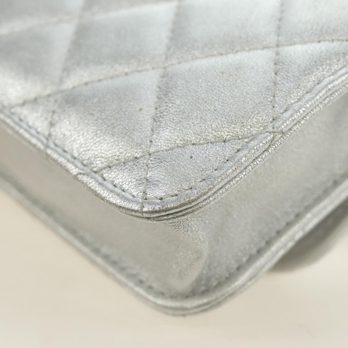 Chanel Cc Star Flap Chain Belt Quilted Lambskin Silver Leather Clutche & Pouche Bag (Pre-Owned)