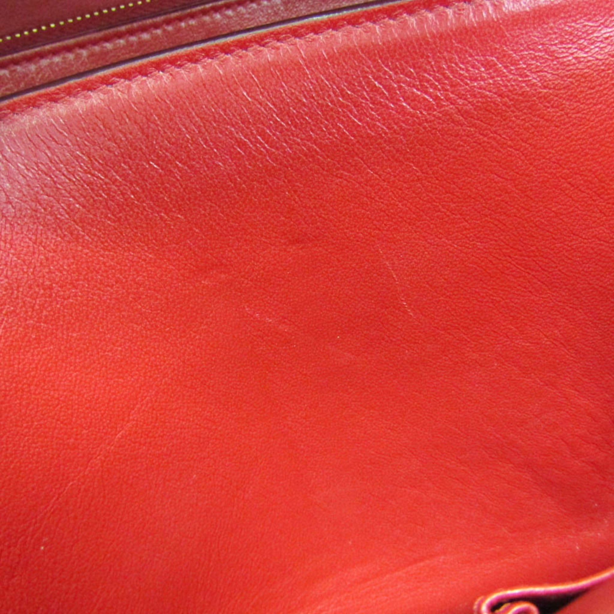 Celine Classic Box Smooth Leather Red Calfskin Handbag (Pre-Owned)