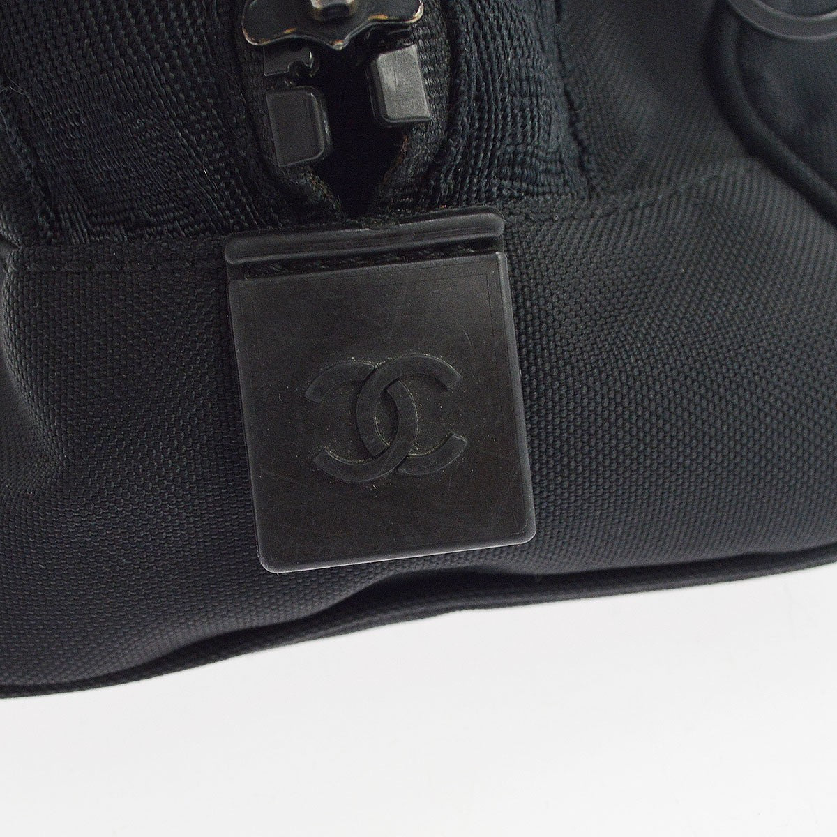 Chanel Sport Double Zip Nylon Black Nylon Clutche & Pouche Bag (Pre-Owned)