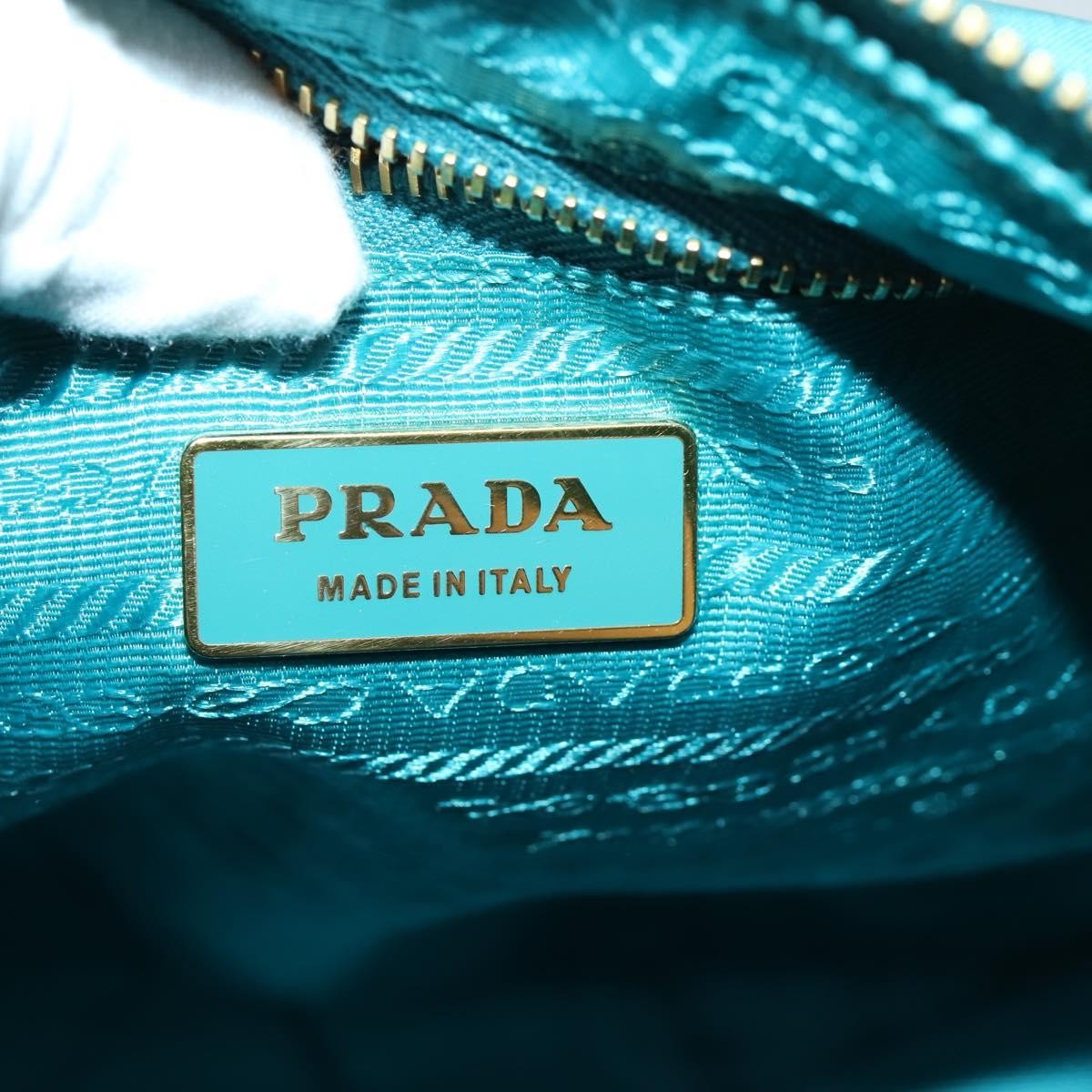 Prada Zip Hobo Chevron Tessuto Blue Nylon Shoulder Bag Bag (Pre-Owned)