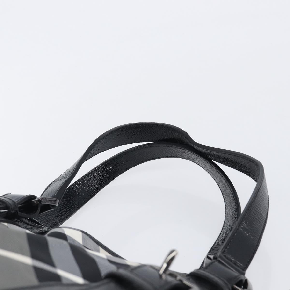 Burberry Nova Check Tote Canvas Check Pattern Black Nylon Handbag (Pre-Owned)