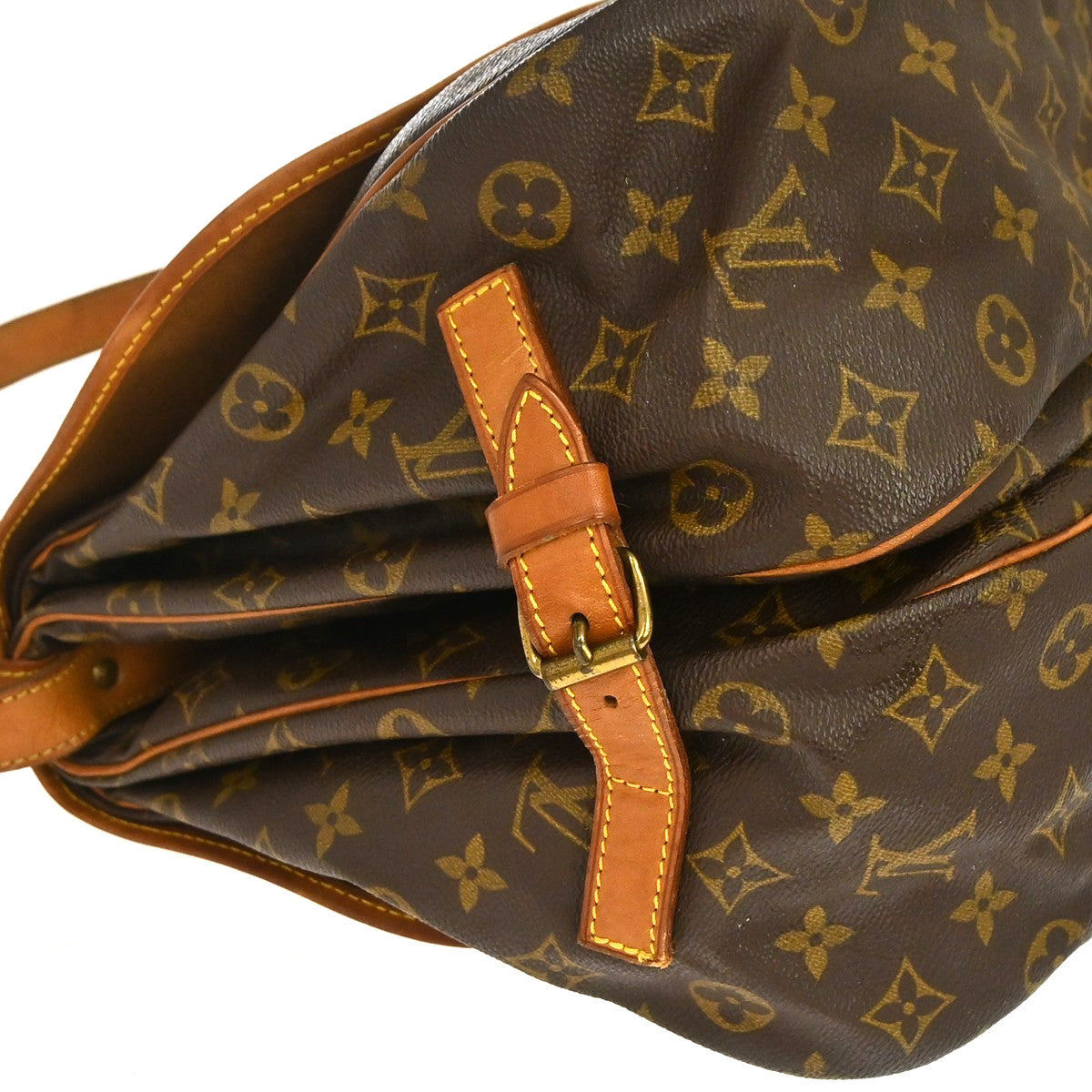 Louis Vuitton Saumur Monogram Brown Canvas Shoulder Bag Bag (Pre-Owned)