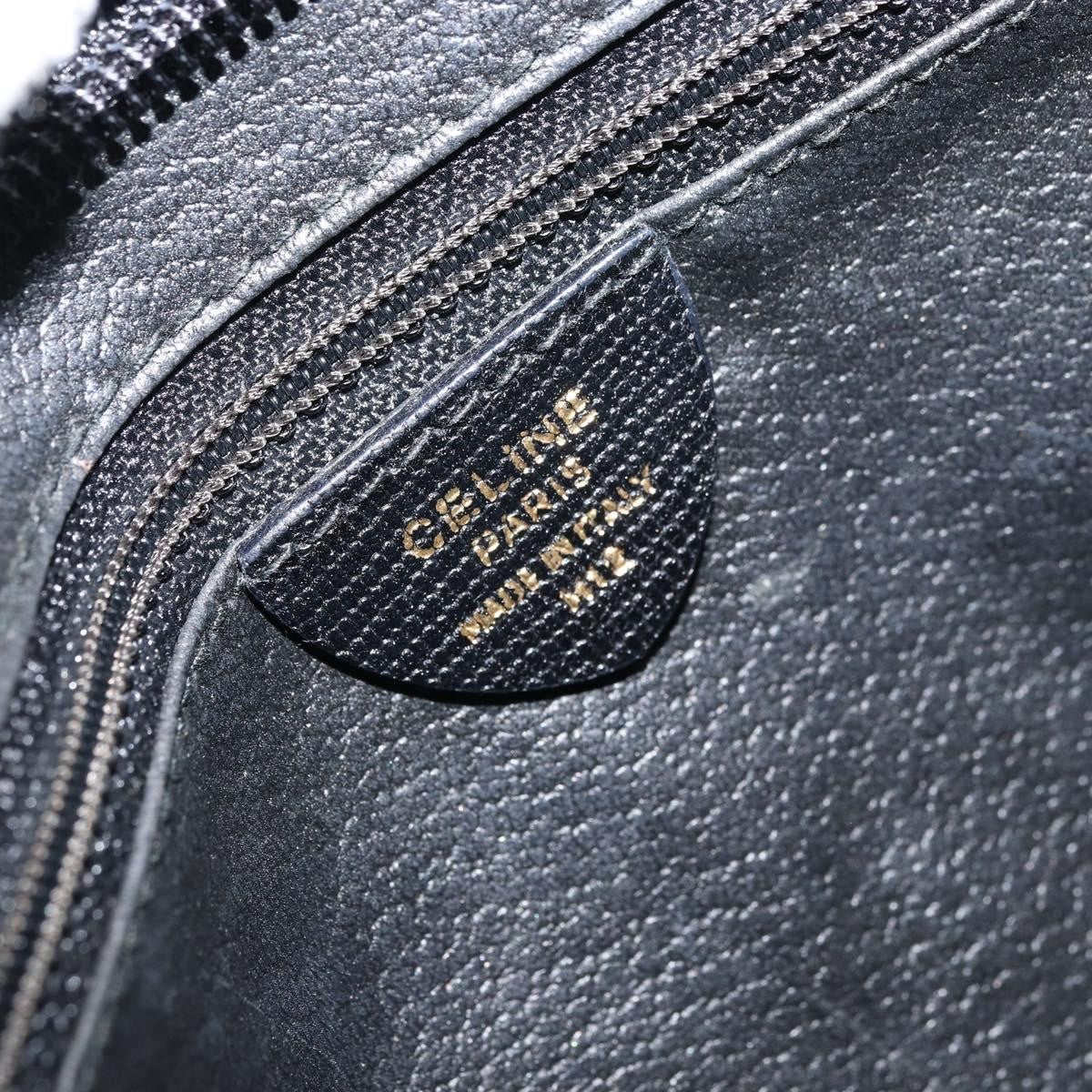 Celine Circle Logo Leather Black Leather Shoulder Bag Bag (Pre-Owned)