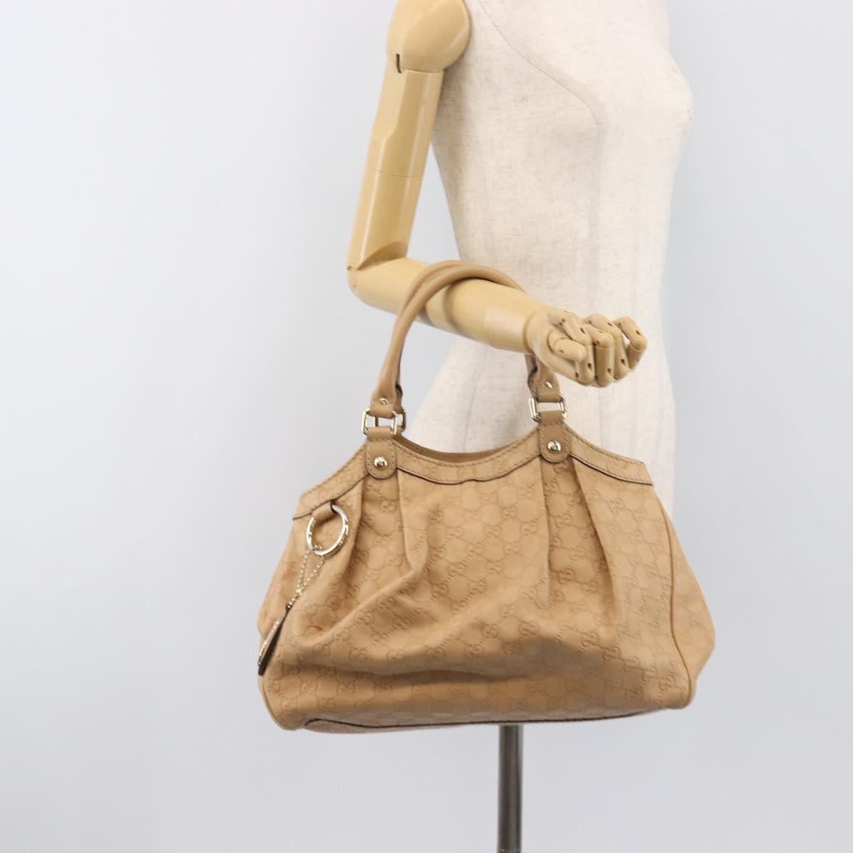 Gucci Sukey Guccissima Leather Beige Leather Tote Bag Bag (Pre-Owned)