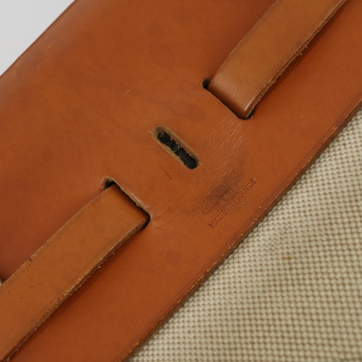 Hermes Herbag A Dos Toile Beige Canvas Backpack Bag (Pre-Owned)