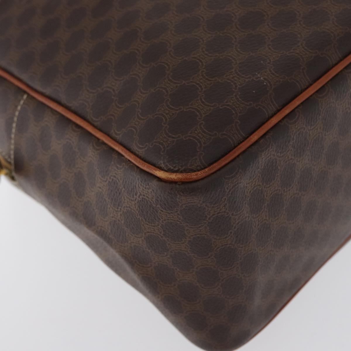 Celine Vintage Macadam Canvas And Leather Brown Canvas Handbag (Pre-Owned)