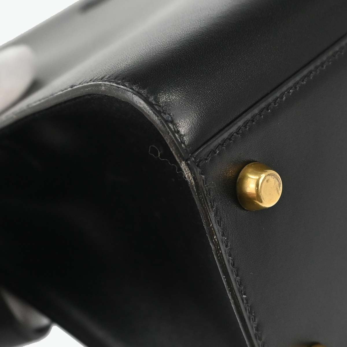 Hermes Kelly Sport Box Calf Black Leather Shoulder Bag Bag (Pre-Owned)