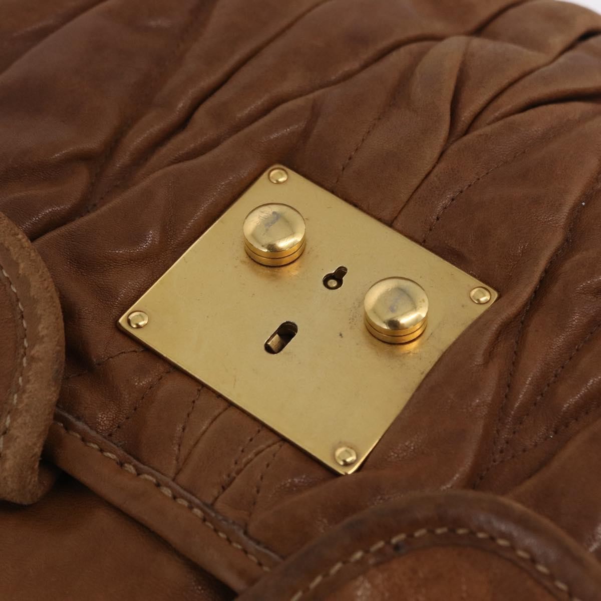 Miu Miu Coffer Convertible Hobo Matelasse Leather Brown Leather Shoulder Bag Bag (Pre-Owned)