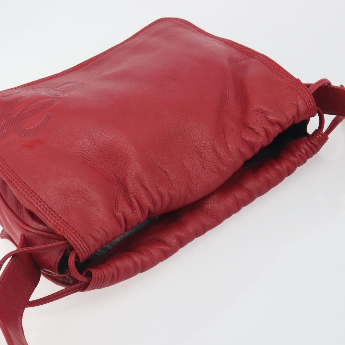 Loewe Anagram Leather Red Leather Shoulder Bag Bag (Pre-Owned)