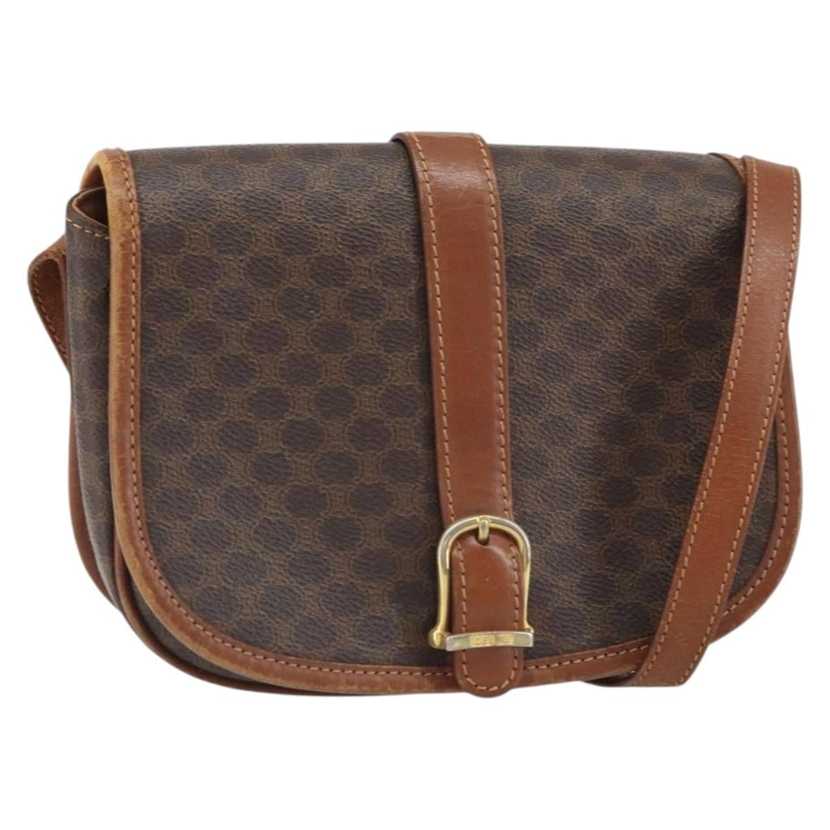 Celine Vintage Macadam Canvas Brown Canvas Backpack Bag (Pre-Owned)