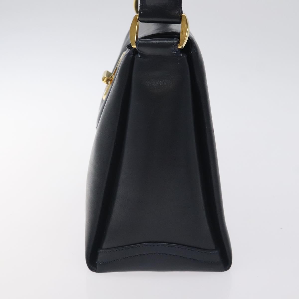 Gucci Vintage Leather Navy Leather Handbag (Pre-Owned)